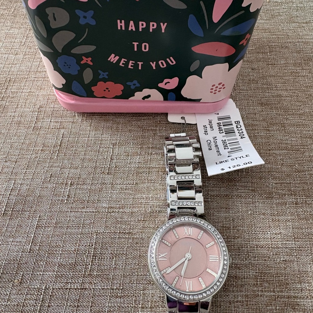 Fossil Elegant Pink and Silver Women's Watch